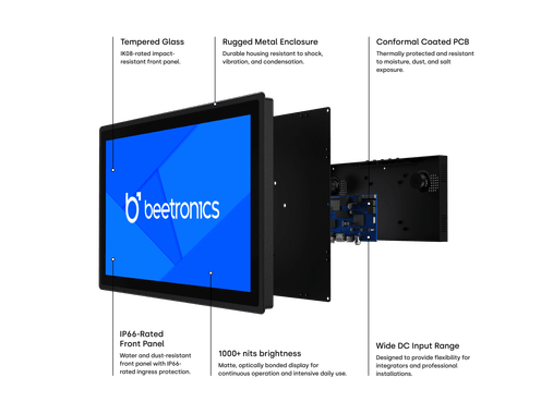 17 Tommers Touchskjerm Metall (Høy Lysstyrke)